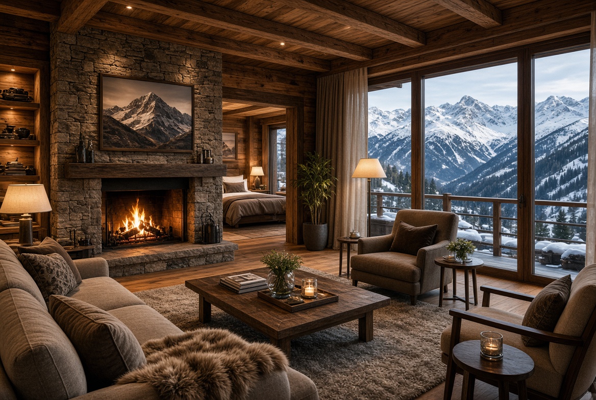 Timber chalet with a private spa